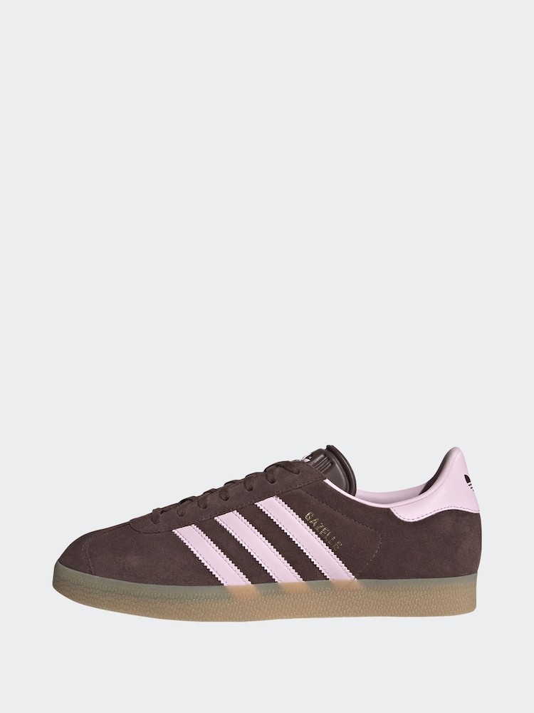 adidas Originals Brown/Cream Gazelle Trainers - Image 2 of 11