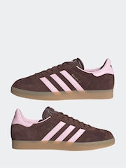 adidas Originals Brown/Cream Gazelle Trainers - Image 9 of 11