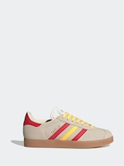 adidas Originals Neutral/Yellow Gazelle Trainers - Image 1 of 8
