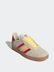 adidas Originals Neutral/Yellow Gazelle Trainers - Image 3 of 8