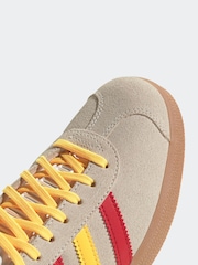 adidas Originals Neutral/Yellow Gazelle Trainers - Image 8 of 8