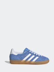 adidas Originals Blue/White Gazelle Trainers - Image 1 of 8