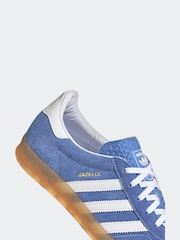 adidas Originals Blue/White Gazelle Trainers - Image 7 of 8