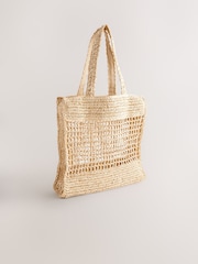 Neutral Straw Shoulder Bag - Image 4 of 8