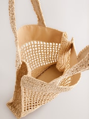 Neutral Straw Shoulder Bag - Image 6 of 8