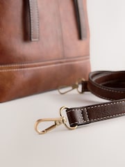 Tan Brown Buckle Hand Held Bag - Image 9 of 11