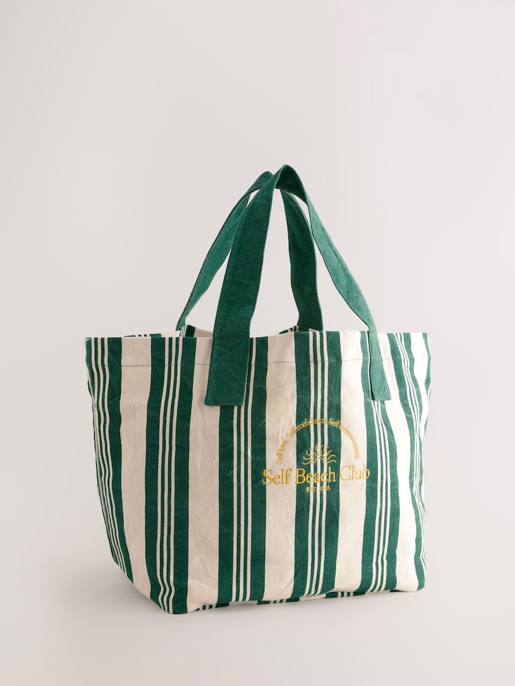 self. Green 100% Cotton Canvas Shoulder Bag - Image 1 of 5