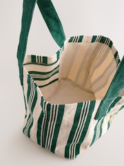 self. Green 100% Cotton Canvas Shoulder Bag - Image 3 of 5