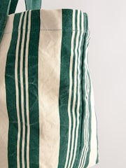 self. Green 100% Cotton Canvas Shoulder Bag - Image 5 of 5