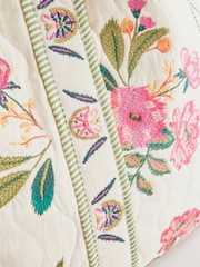 Neutral Floral Quilted Shoulder 100% Cotton Bag - Image 8 of 9