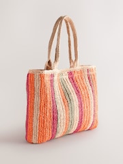Orange Straw Shoulder Bag - Image 5 of 10