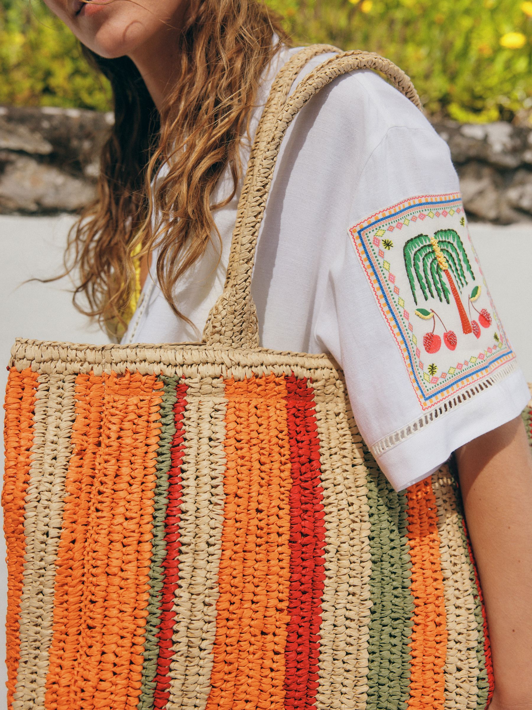 Buy Orange Straw Effect Shoulder Bag from Next Canada