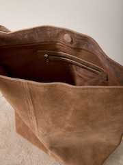 Tan Brown Suede Shoulder Bag - Image 9 of 9