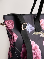 Black Floral Foldaway Shoulder Bag - Image 6 of 8