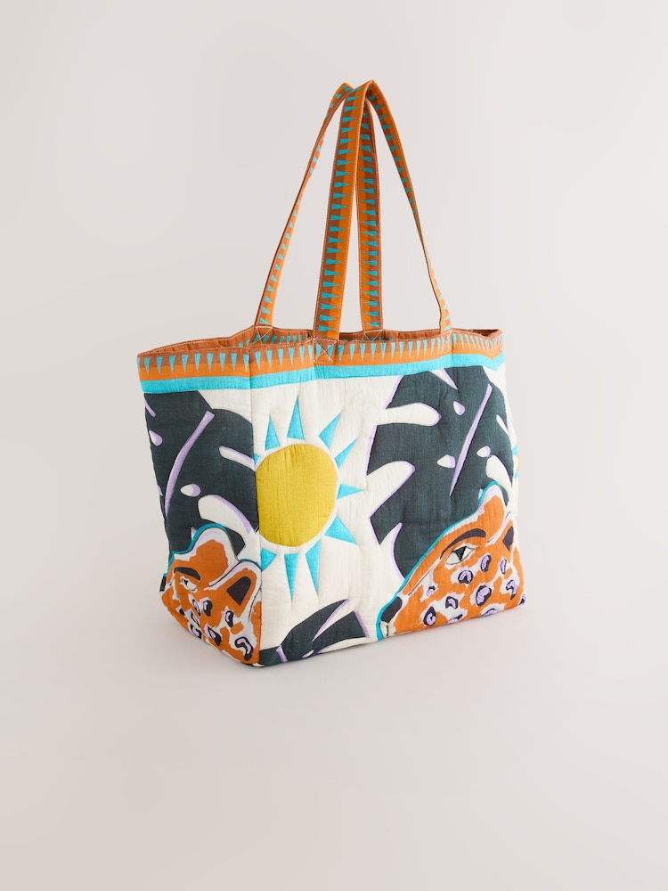 Multi 100% Cotton Printed Shoulder Bag - Image 1 of 5