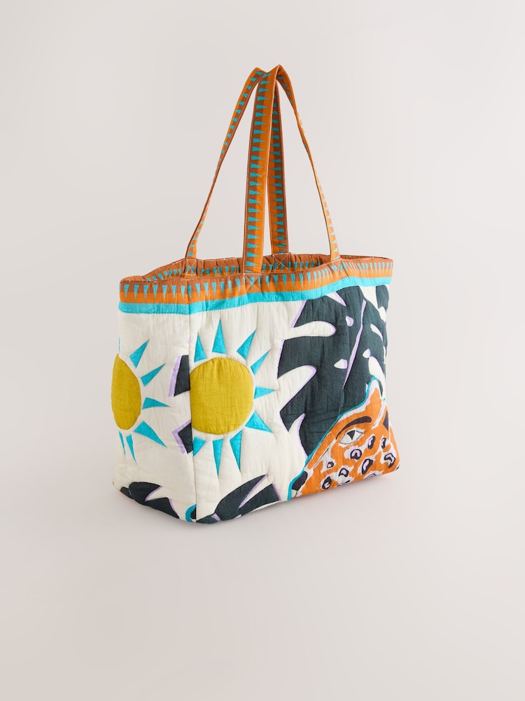 Multi 100% Cotton Printed Shoulder Bag - Image 2 of 5