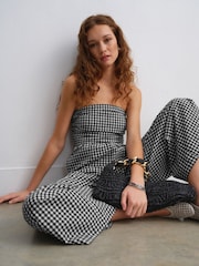 Mono Gingham Bandeau Seersucker Jumpsuit - Image 2 of 8