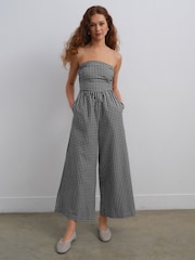 Mono Gingham Bandeau Seersucker Jumpsuit - Image 3 of 8