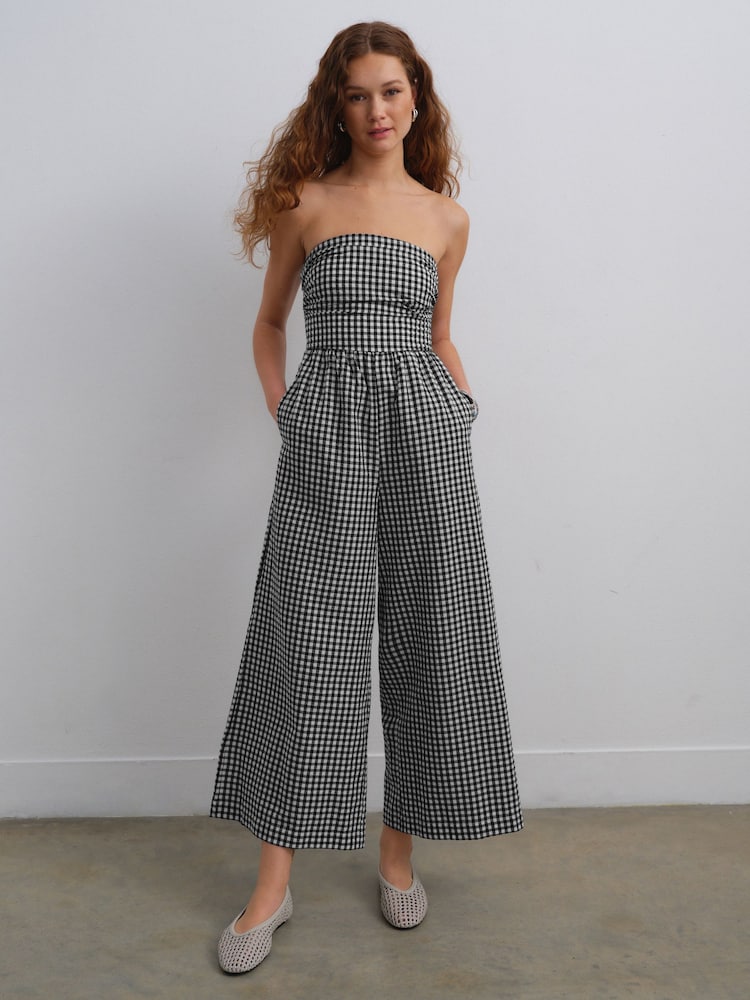 Mono Vichy-Karo - Bandeau-Seersucker-Jumpsuit - Image 3 of 8