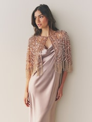 Rose Gold Embellished Cape - Image 1 of 8