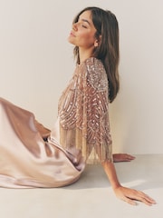 Rose Gold Embellished Cape - Image 3 of 8