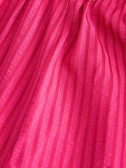 Bright Pink Stripe Bandeau Seersucker Jumpsuit - Image 6 of 7