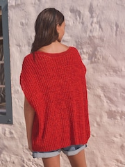 Red Slouchy Knit Tank - Image 4 of 8