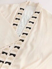 Embroidered Palm Longline Kimono Cover-Up - Image 12 of 12