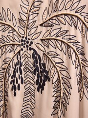 Embroidered Palm Longline Kimono Cover-Up - Image 8 of 12