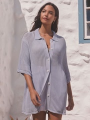 Lilac Knitted Beach Shirt - Image 3 of 9