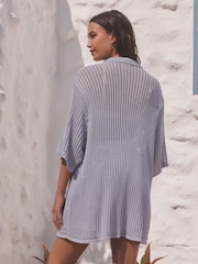 Lilac Knitted Beach Shirt - Image 5 of 9