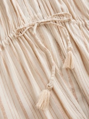 Neutral Stripe Tie Front Maxi Length Kimono - Image 9 of 9