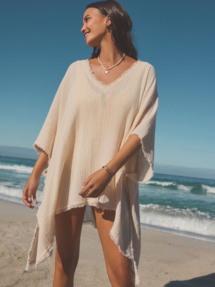 Pink Double Cloth 100% Cotton Cover-Up - Image 1 of 6