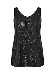 Evans Sequin Mesh Black Vest - Image 6 of 6