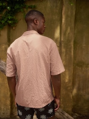 Pink Textured Short Sleeve Shirt - Image 3 of 7