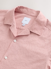 Pink Textured Short Sleeve Shirt - Image 6 of 7
