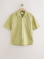 Green Textured Short Sleeve Shirt - Image 6 of 8