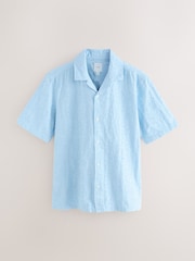 Azul - Camisa de manga corta texturizada - Imagen 1 de 3