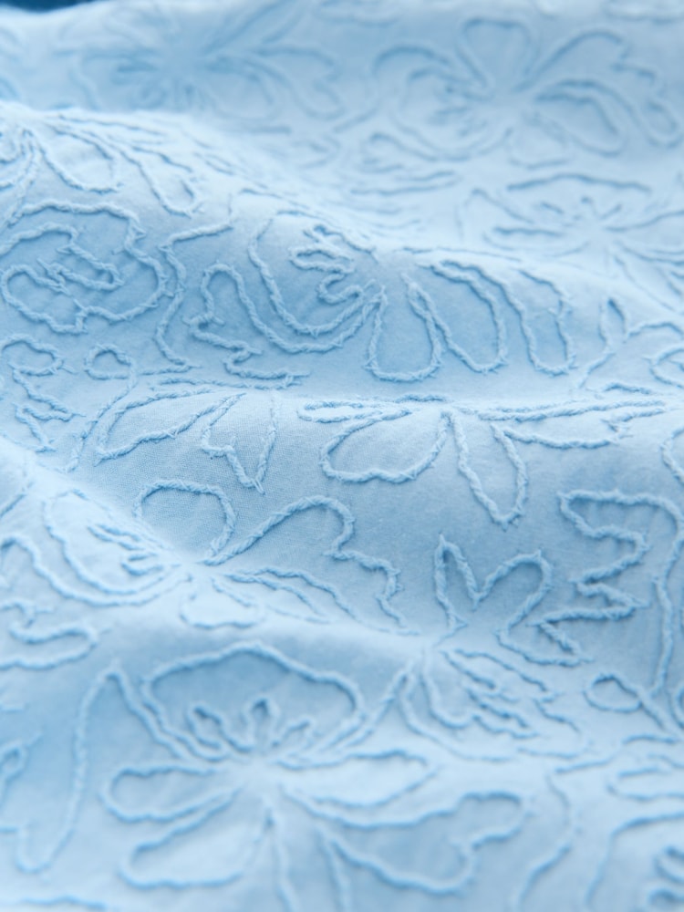 Azul - Camisa de manga corta texturizada - Imagen 2 de 3
