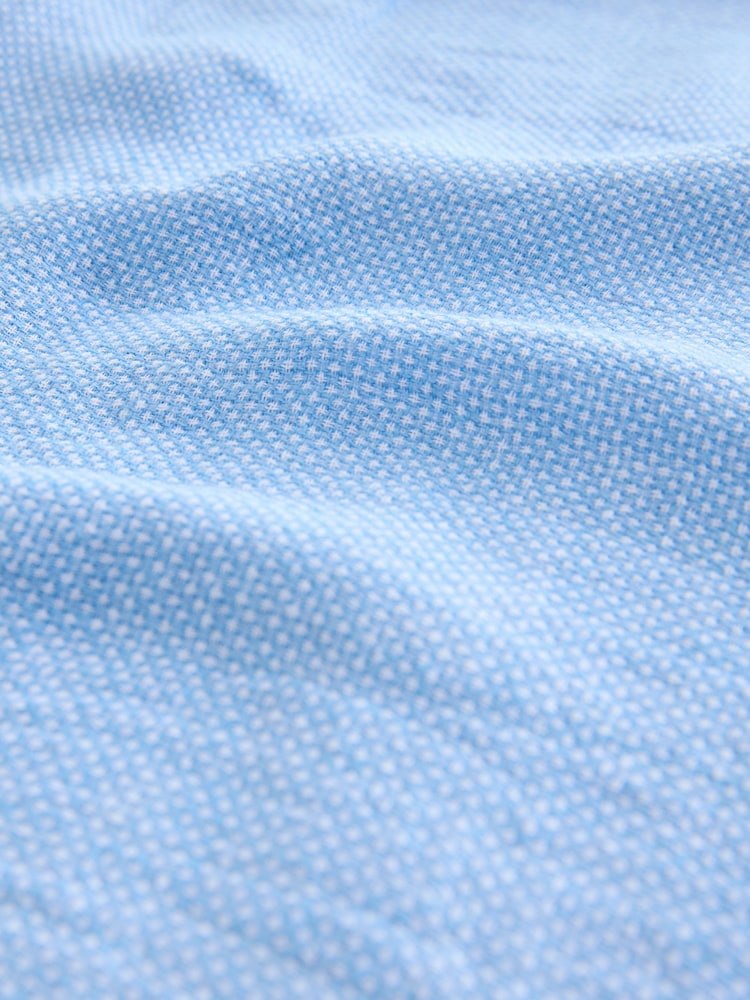 White/Blue/Pink Cotton Linen Blend Short Sleeve Shirt Multipack - Image 11 of 11