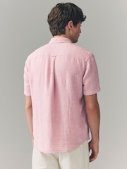 White/Blue/Pink Cotton Linen Blend Short Sleeve Shirt Multipack - Image 3 of 11