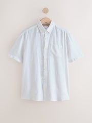 White/Blue/Pink Cotton Linen Blend Short Sleeve Shirt Multipack - Image 8 of 11