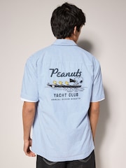 Blue Snoopy Printed Short Sleeve Shirt - Image 1 of 9
