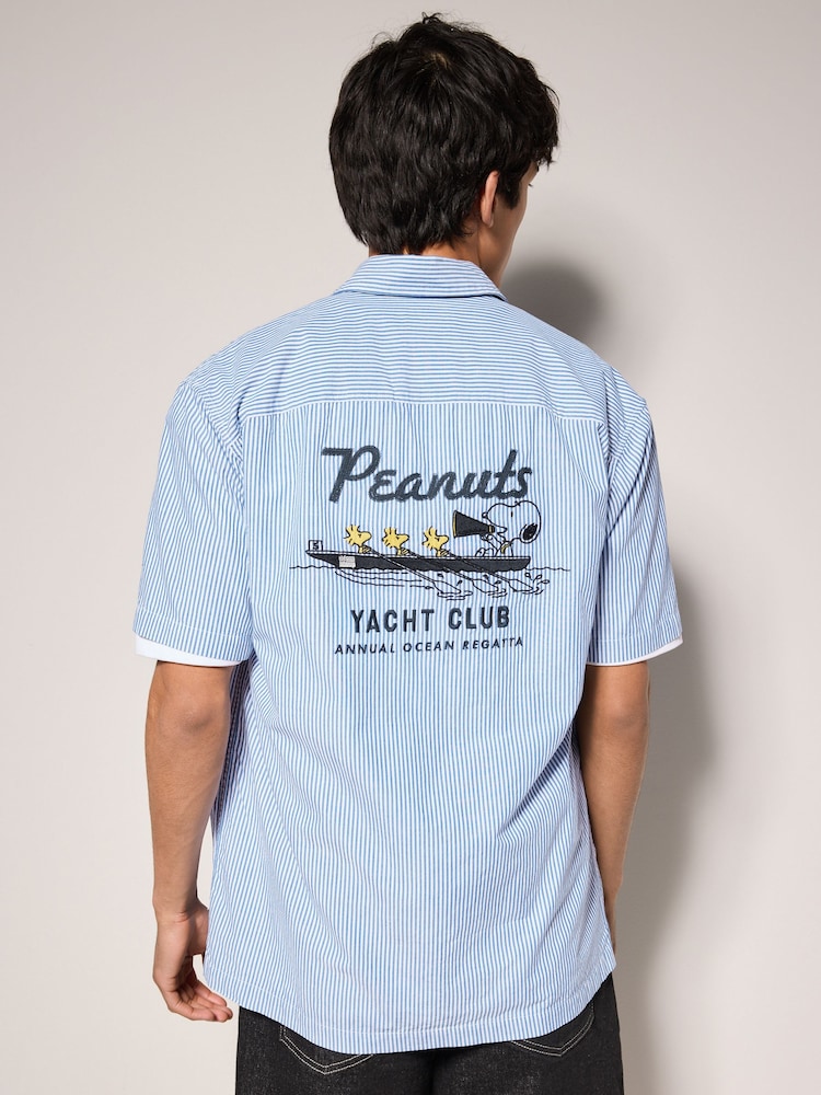 Blue Snoopy Printed Short Sleeve Shirt - Image 1 of 9