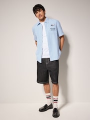 Blue Snoopy Printed Short Sleeve Shirt - Image 2 of 9