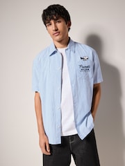 Blue Snoopy Printed Short Sleeve Shirt - Image 3 of 9