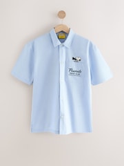Blue Snoopy Printed Short Sleeve Shirt - Image 6 of 9
