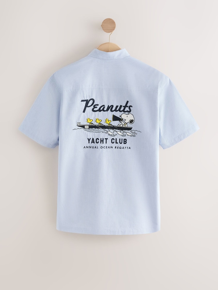 Blue Snoopy Printed Short Sleeve Shirt - Image 7 of 9