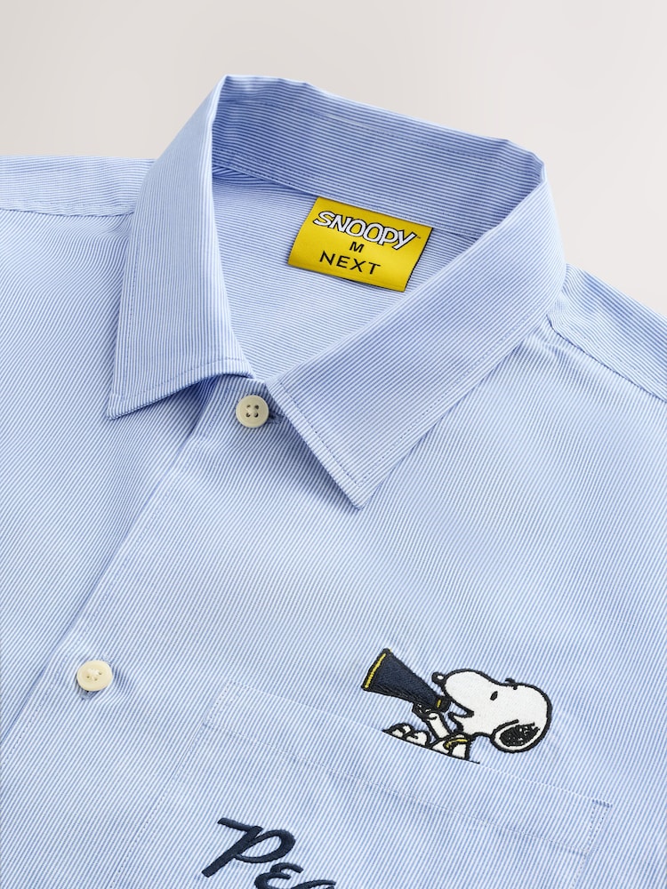 Blue Snoopy Printed Short Sleeve Shirt - Image 9 of 9