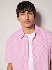 Pink Stripe Seersucker Short Sleeve Shirt - Image 1 of 8